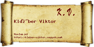 Kléber Viktor névjegykártya